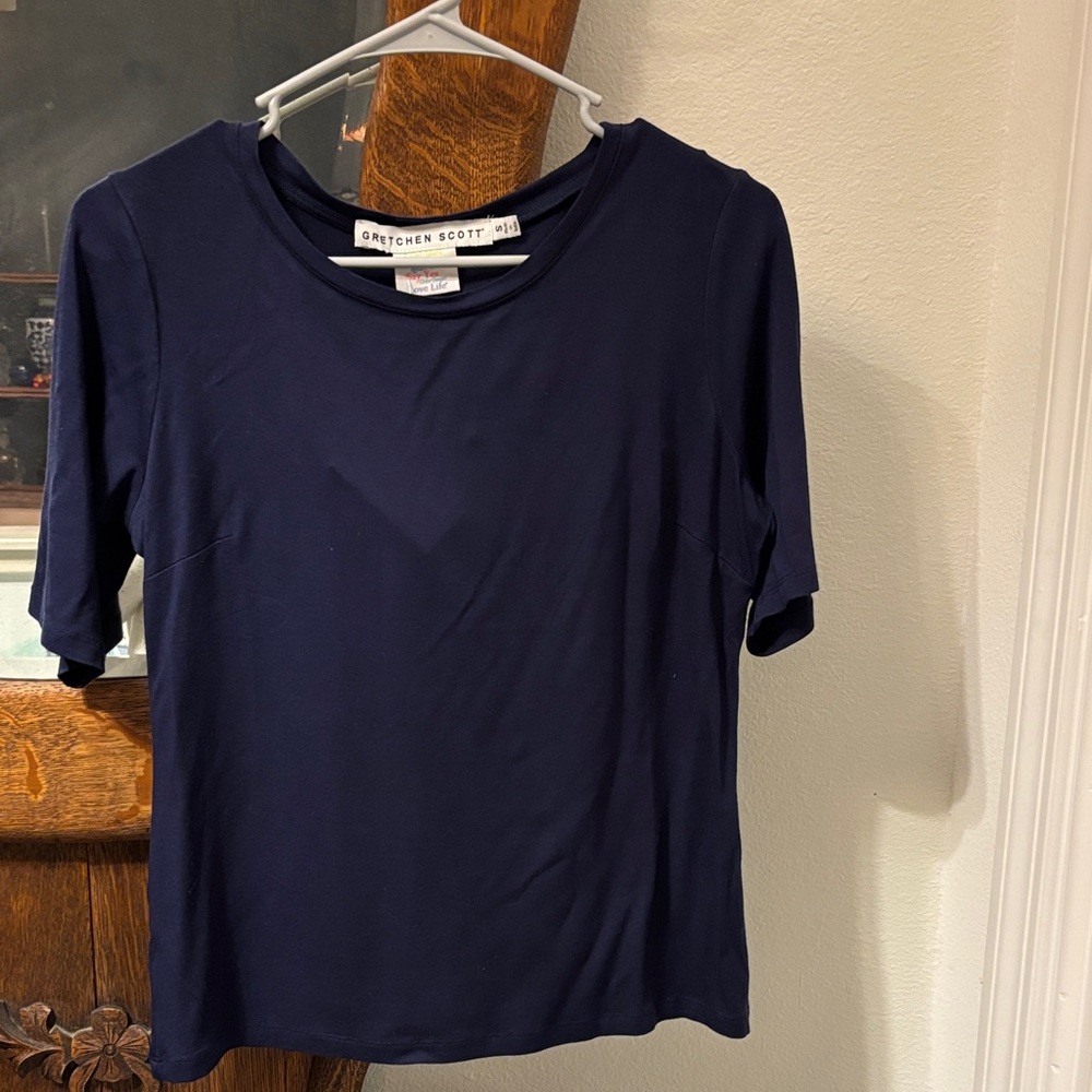 Gretchen Scott Designs Deep Blue Short Sleeve Top